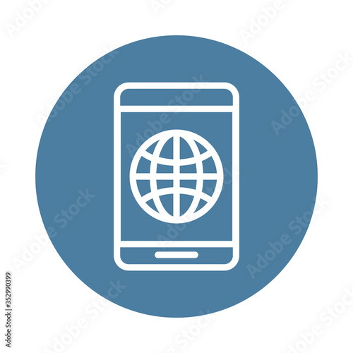 smartphone with sphere browser line style