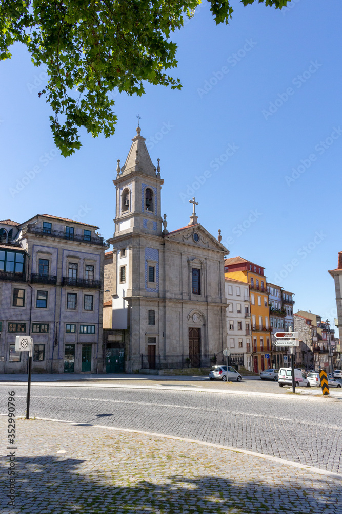 The São José das Taipas Church (St. Joseph of Taipas) is a neoclassical temple planned by Carlos Amarante (1795-1818), Porto, Portugal.