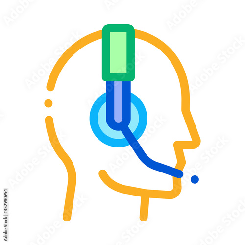 representative help line icon vector. representative help line sign. isolated contour symbol illustration