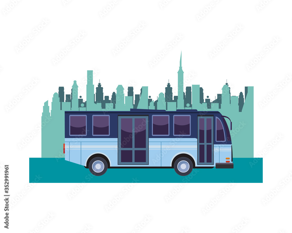 bus transport vehicle isolated icon