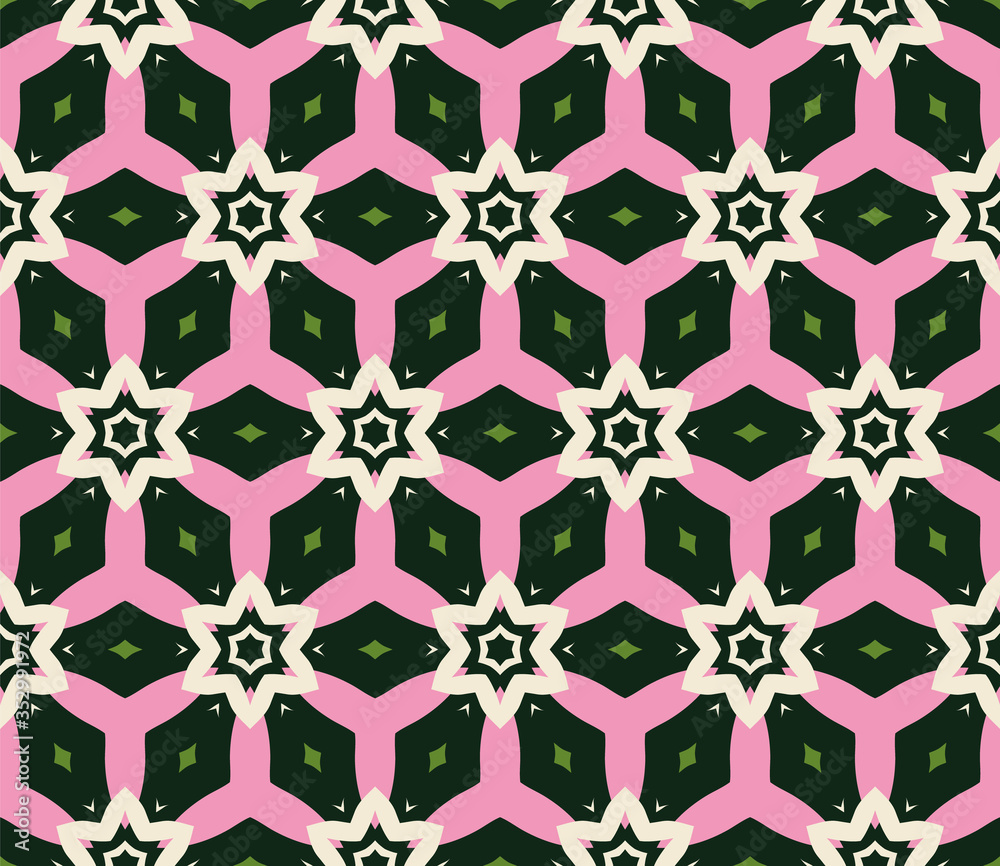 Vector seamless pattern with stylized tropical leaves and flowers Vector seamless pattern with stylized tropical leaves and flowers