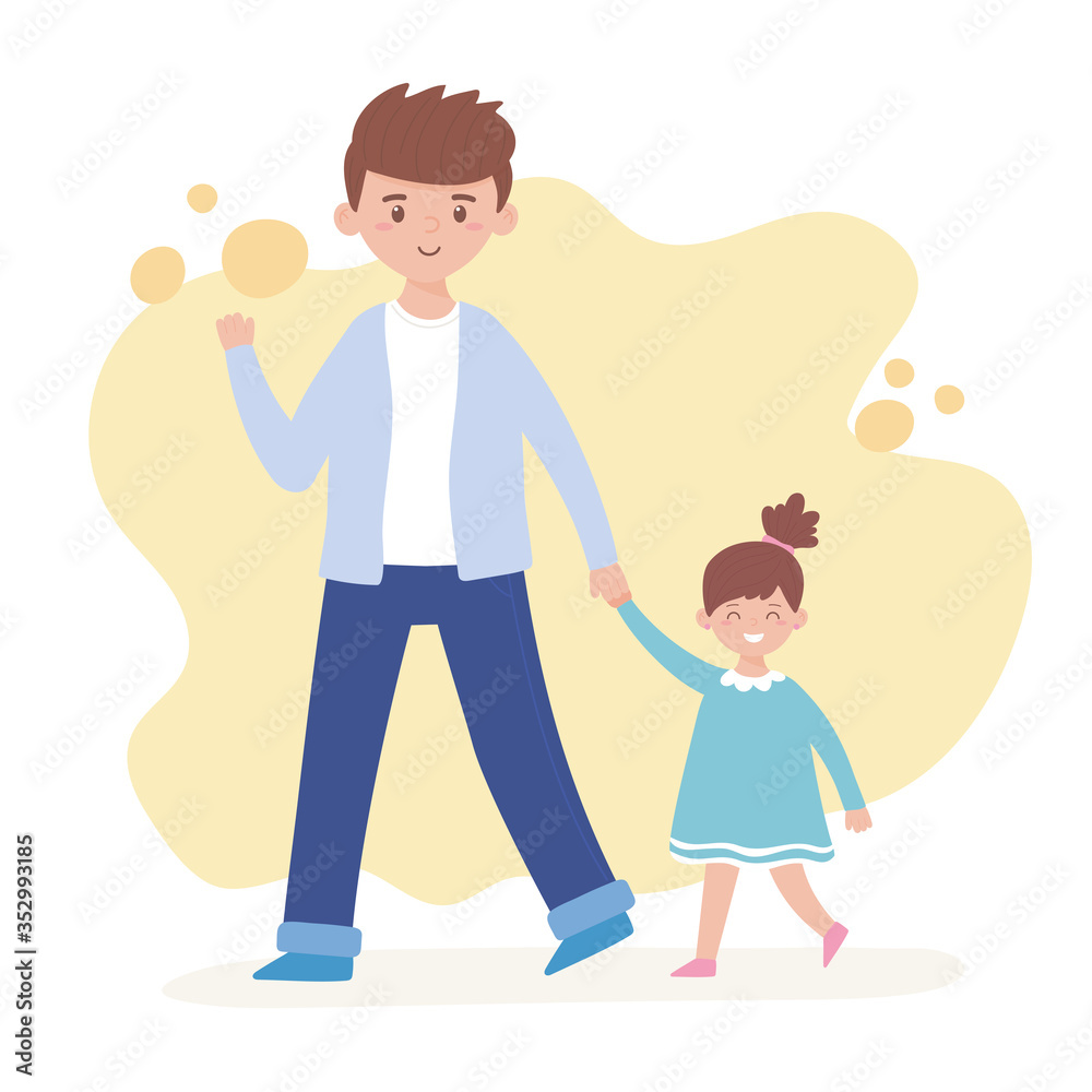 Father and daughter vector design Father and daughter vector design