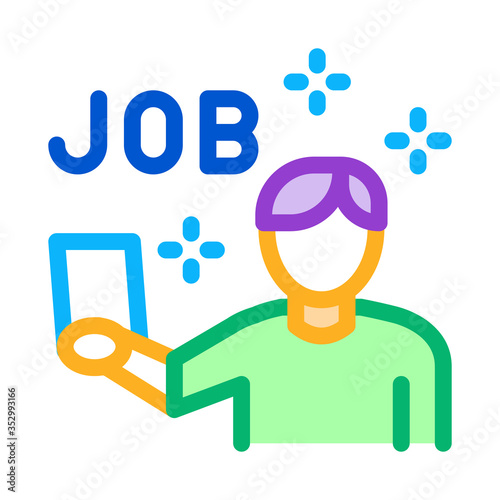 reading job ads icon vector. reading job ads sign. isolated contour symbol illustration