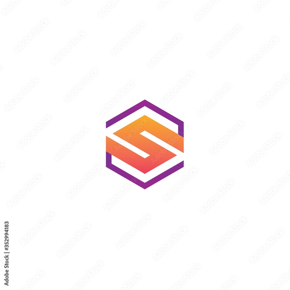 initial s with hexagon logo design icon template initial s with hexagon logo design icon template