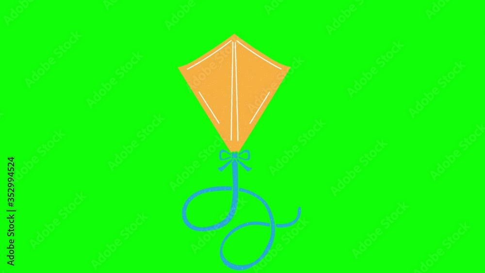 kite hand drawn animation green screen. explanatory icons for video ...