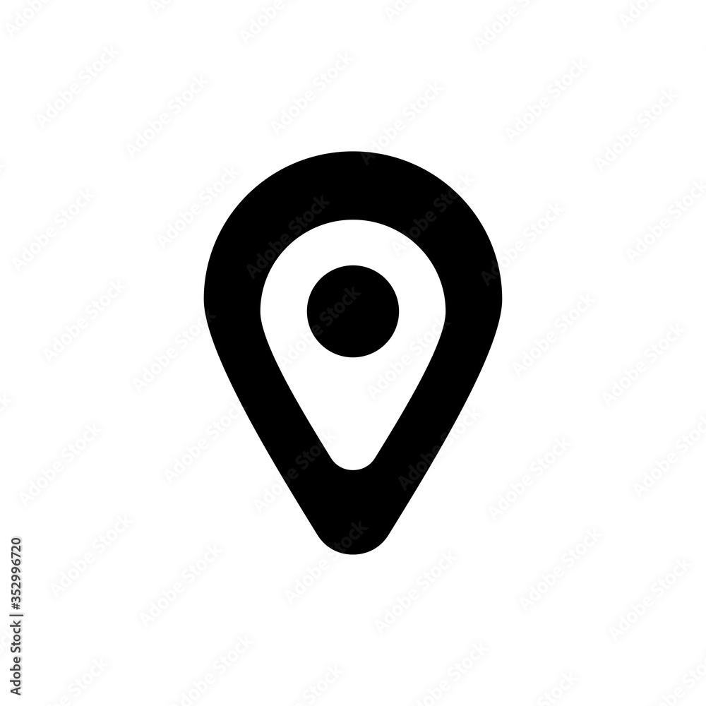 Map pin glyph icon design. Travel location vector illustration. Map pin glyph icon design. Travel location vector illustration.