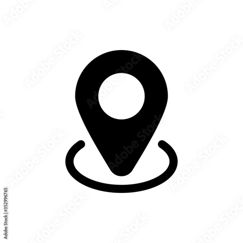 Map pin glyph icon design. Travel location vector illustration.