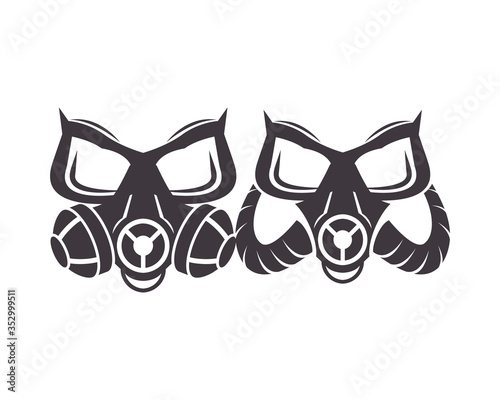 pair of biosafety gas masks icon © Jemastock