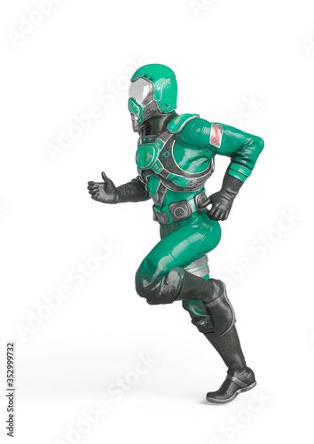 battle pilot is running in white background