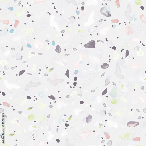 Terrazzo Texture Vector. Flooring Seamless Pattern