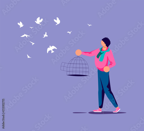 Man lets out the birds