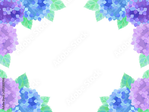 青と紫の紫陽花の花のイラスト背景 水彩風stock Vector Adobe Stock