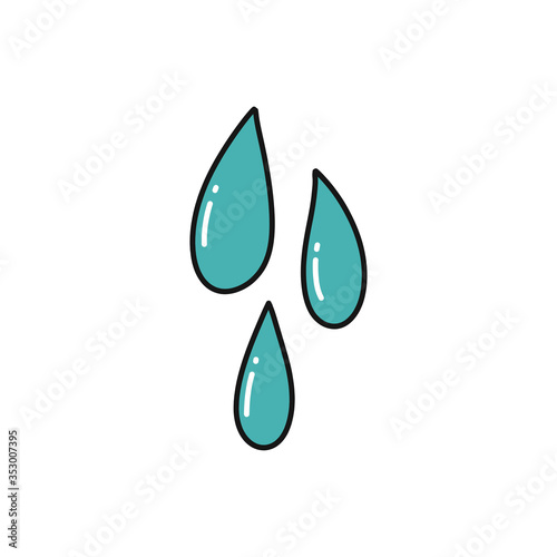 water drops doodle icon, vector illustration