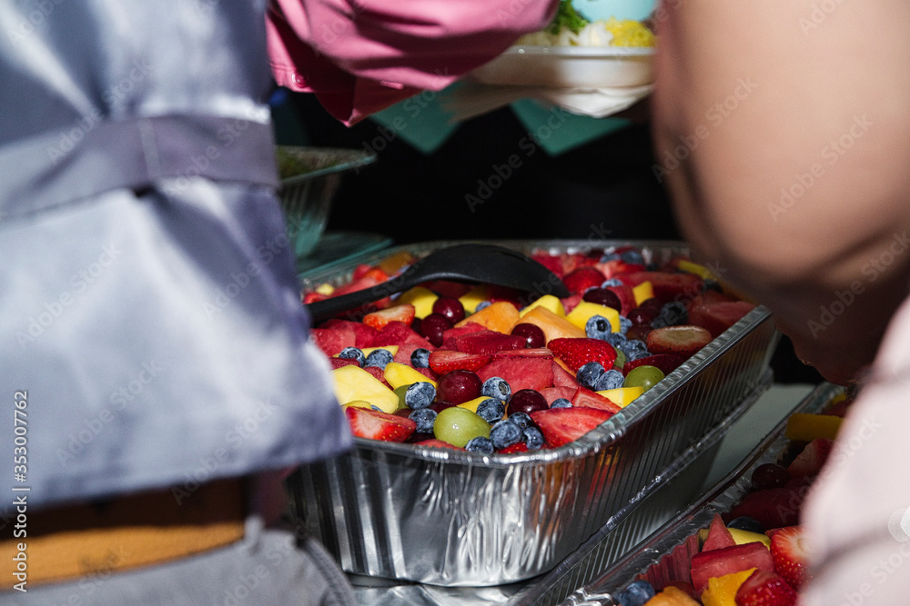 Fototapeta premium fresh fruits for customers on the table