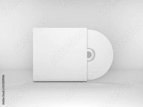 Tapety artystyczne 3D Mock up render CD or DVD empty white from front