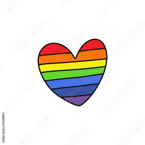 rainbow heart doodle icon, vector illustration Free Download rainbow heart doodle icon, vector illustration - GFXLoad