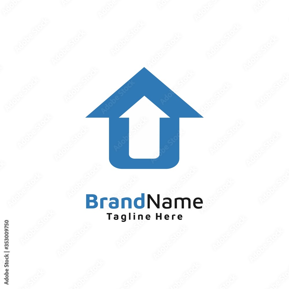 House and up arrow icon design vector logo. logo up House and up arrow icon design vector logo. logo up