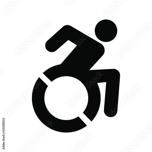 Wheelchair / handicapped access sign or symbol flat icon for websites and print