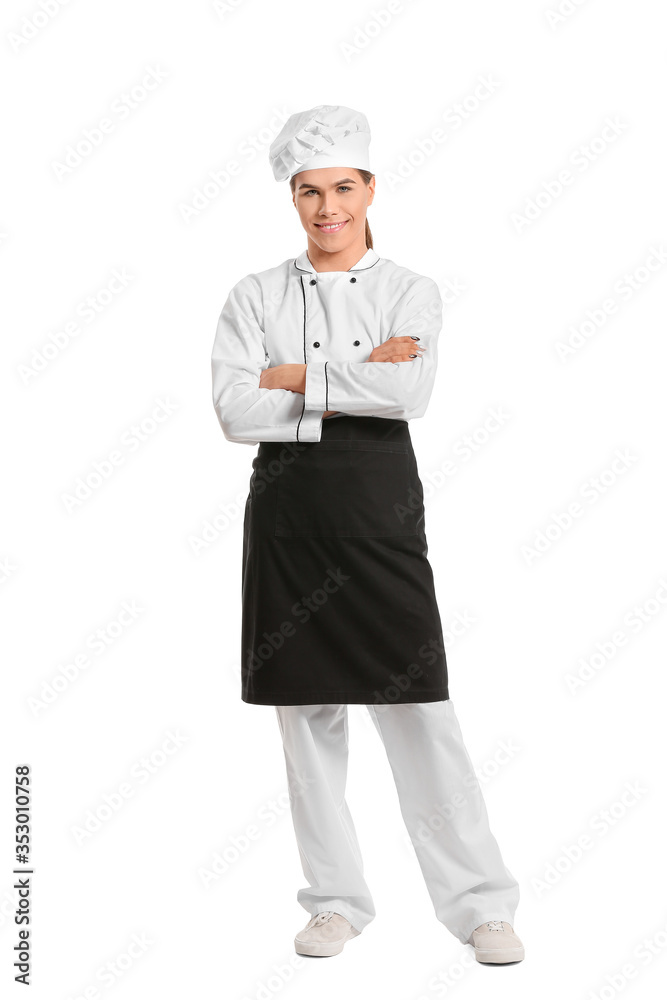 Transgender chef on white background Transgender chef on white background