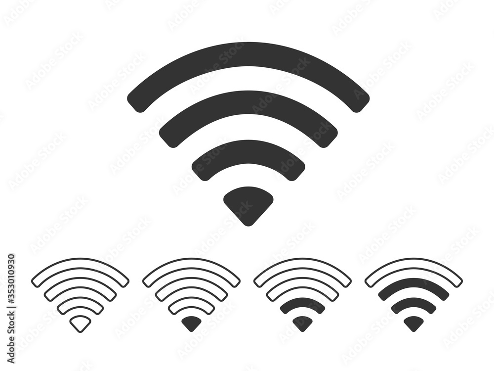 Wi-Fi電波のアイコン Wi-Fi電波のアイコン