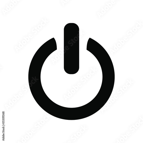 Power on or turn power off flat icon for apps and websites