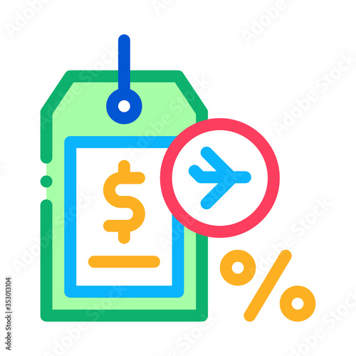 duty free item price tag icon vector. duty free item price tag sign. isolated contour symbol illustration