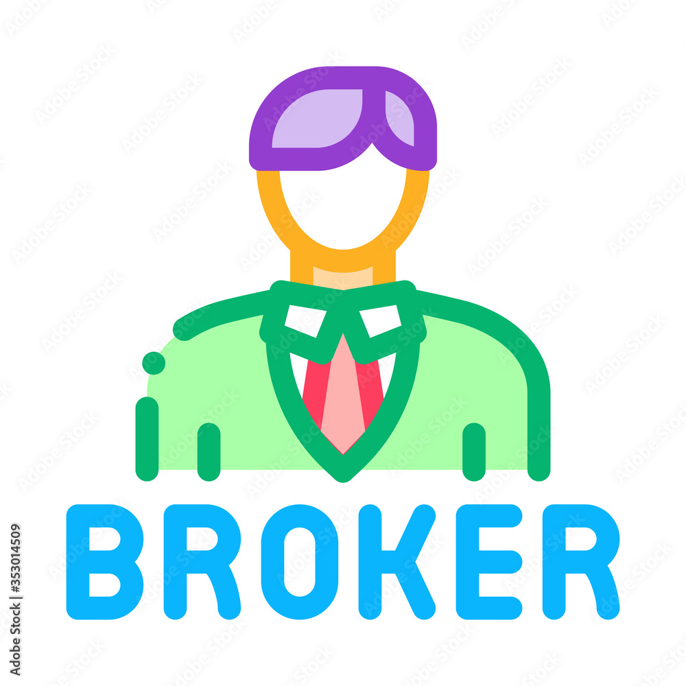 broker man icon vector. broker man sign. isolated contour symbol illustration broker man icon vector. broker man sign. isolated contour symbol illustration