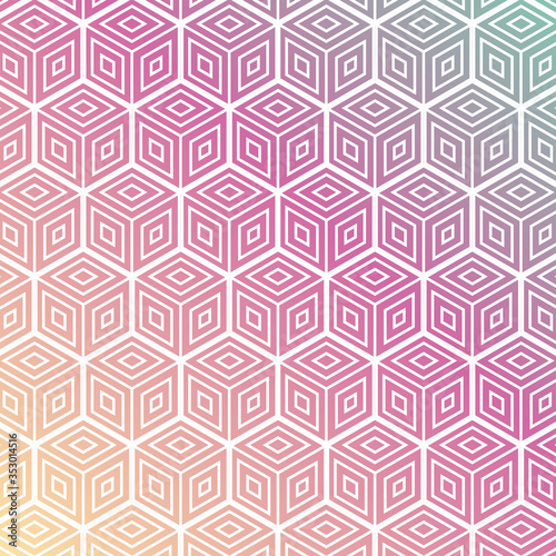Abstract geometric cubes pattern background design. Vector illustration
