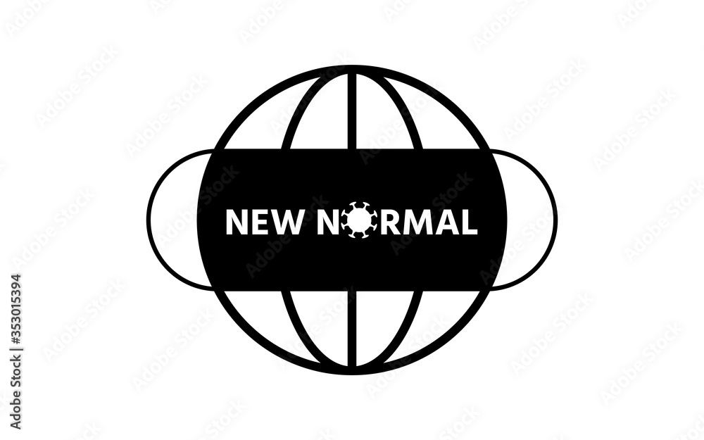 World map wearing mask isolate on white background World map wearing mask isolate on white background