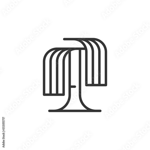Weeping Willow Icon. Vector Illustration