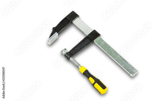 F-Clamp isolated on white background with clipping path.