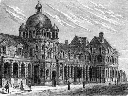 Photos Tuileries Palace at the time of Catherine de Medici, vintage illustration