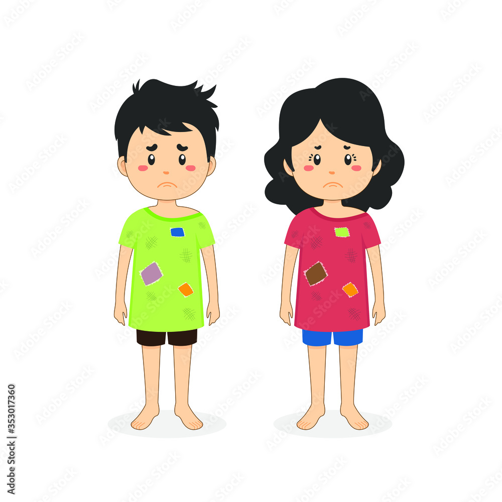 Couple Character Tramp with Dirty Clothes Couple Character Tramp with Dirty Clothes