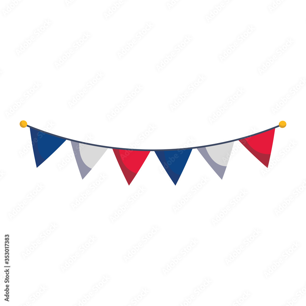 Obraz premium Blue white and red banner pennant vector design