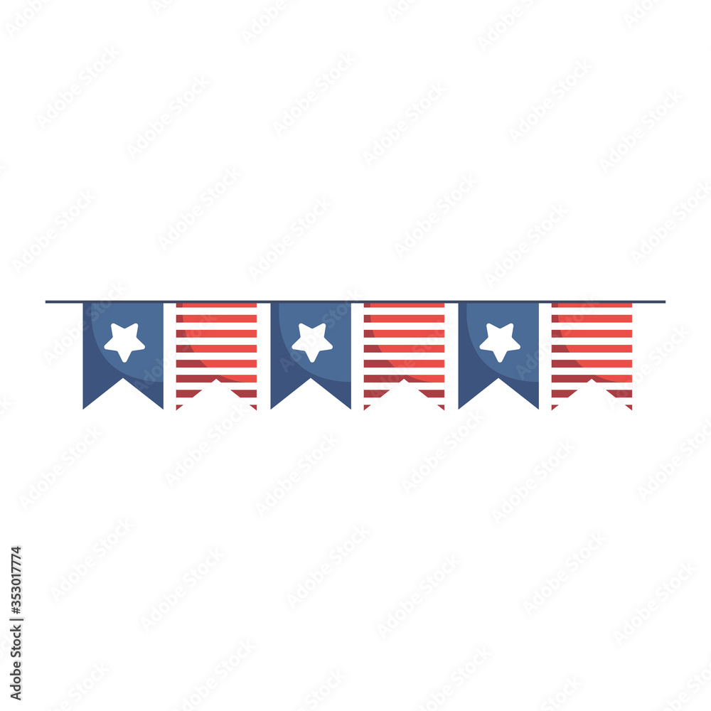 Isolated usa banner pennant vector design Isolated usa banner pennant vector design