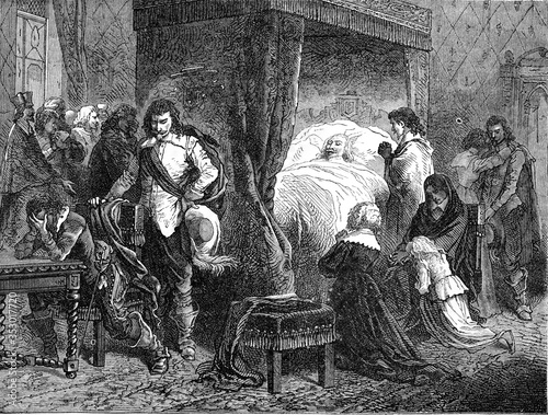 Death of Cardinal Richelieu, vintage illustration. photo