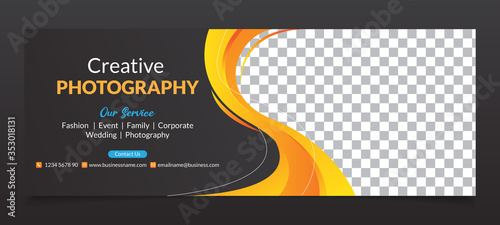 Premium Vector - Modern Abstract Photography Facebook Cover Banner Template