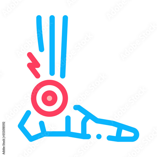 rheumatoid arthritis of foot icon vector. rheumatoid arthritis of foot sign. isolated contour symbol illustration