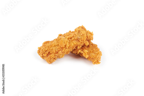 fried chicken stick isolated on white background