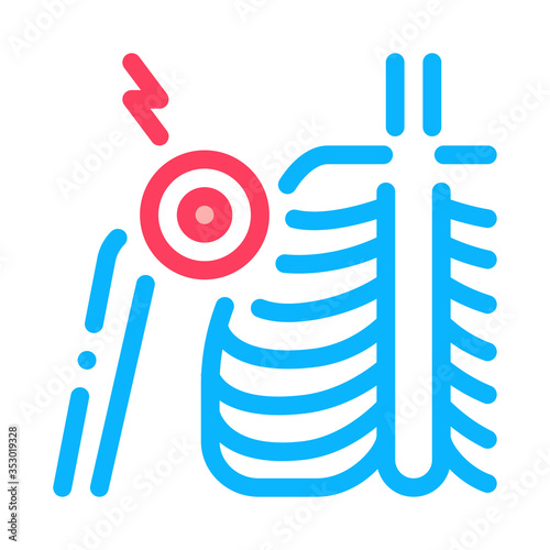 arthritis of shoulder joint icon vector. arthritis of shoulder joint sign. isolated contour symbol illustration
