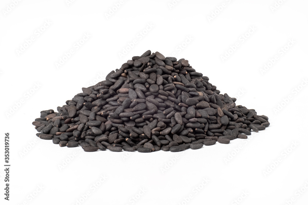 Black sesame isolated on white background. Black sesame isolated on white background.
