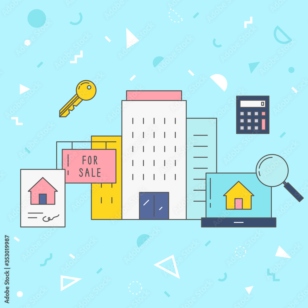 Fototapeta premium Vector illustration about real estate.