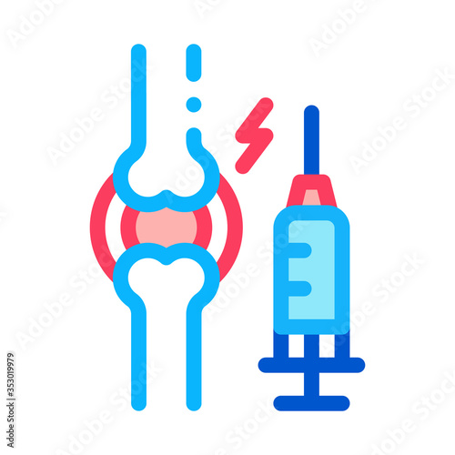 preventive injection for arthritis icon vector. preventive injection for arthritis sign. isolated contour symbol illustration