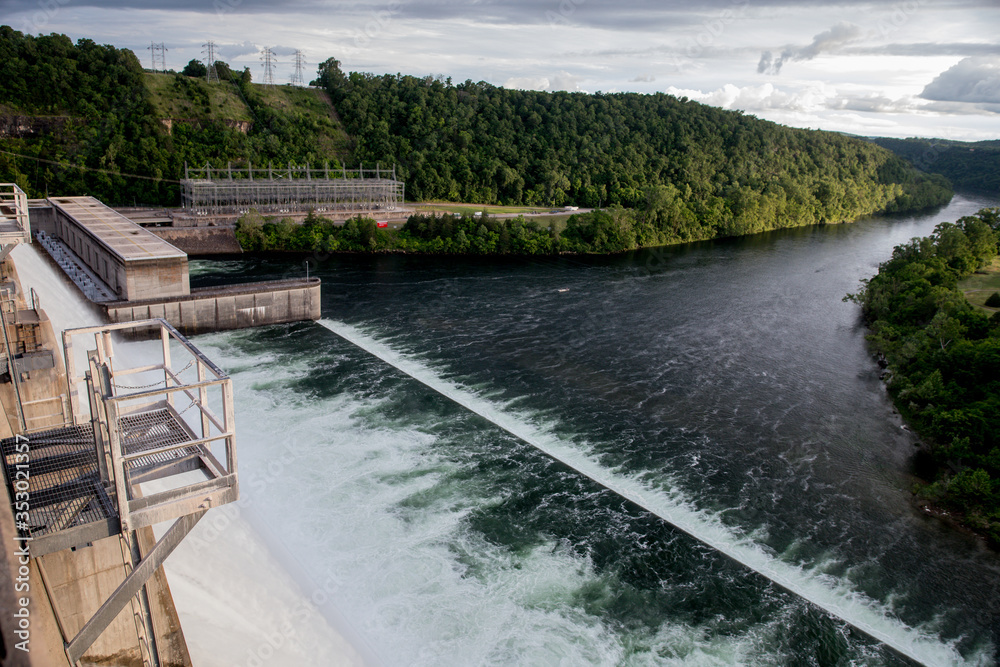 Bull Shoal Dam Spillway releases looking downstream Bull Shoal Dam Spillway releases looking downstream