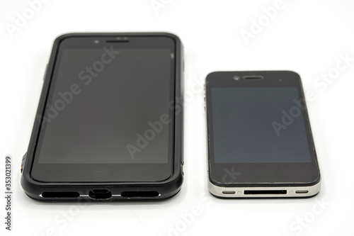 Two smart black models on a white background.