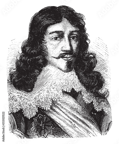Louis XIII of France, vintage illustration. photo