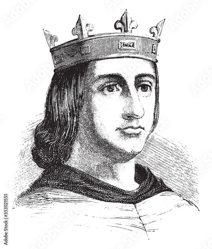 Philip VI of France, vintage illustration.