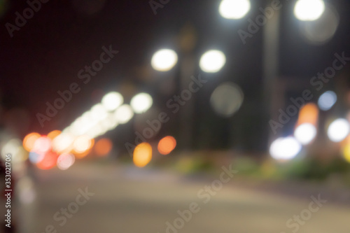 Abstract and blurred background: Bokeh street light