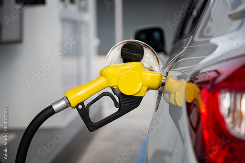 Car refueling on the petrol station