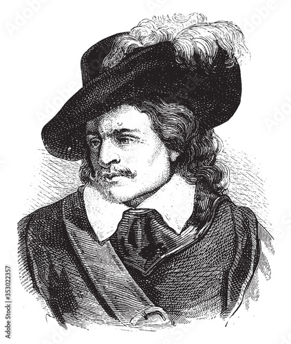 Φωτογραφία Oliver Cromwell, vintage illustration.
